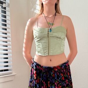 PacSun Green Satin Balconette Bra